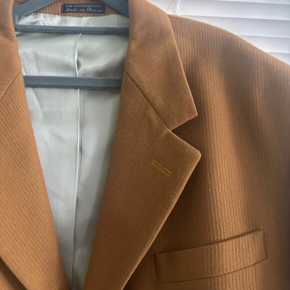 Vintage Bachrach 3X Men's Fine Tailored Camel Wool Suit Jacket Made in Russia - Picture 3 of 6